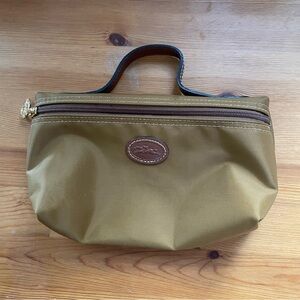 Longchamp Le Pliage Nylon Mini Pouch Cosmetic Case Tan